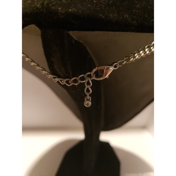 Silver Mother of Pearl Beaded Necklace 2 Strand Adjustable Lobster Clasp - Picture 5 of 8